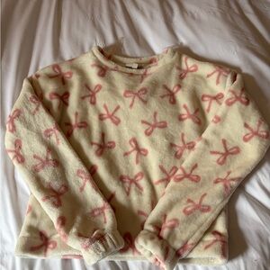 Cozy Pink Bow Sweater